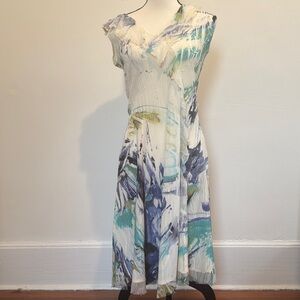 Komarov Blue and Purple Asymmetrical Sundress Sleeveless V-Neck